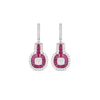 Ruby Diamond Earrings