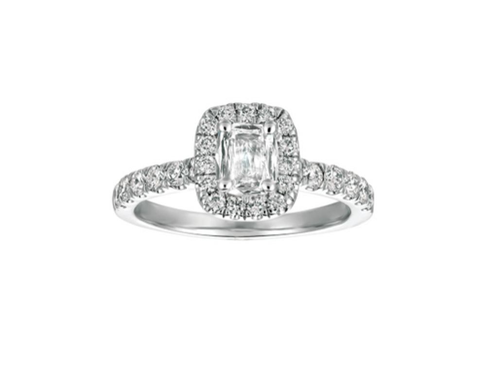 Cushion halo diamond engagement ring