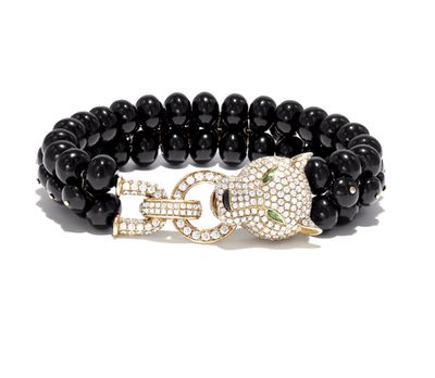 Diamond Panther Onyx Bracelet