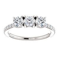 Three Stone Diamond Engagement Ring Setting
