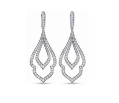 Diamond Chevron Dangle Earrings