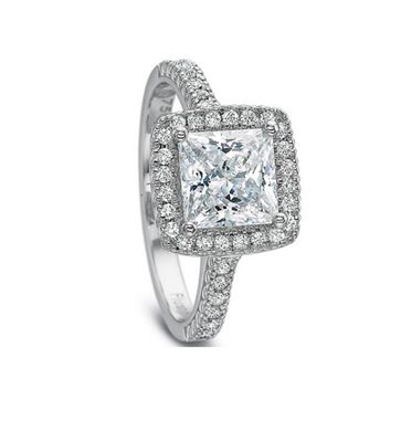 Princess Cut Halo Engagement Ring