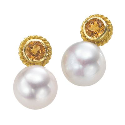 Pearl Citrine Earrings