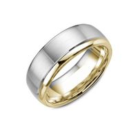 Two tone mens gold band 7.5mm
