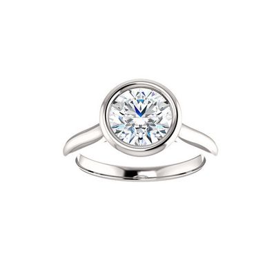 Bezel Round Diamond Engagement Ring Setting