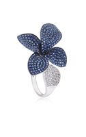 Sapphire diamond flower ring