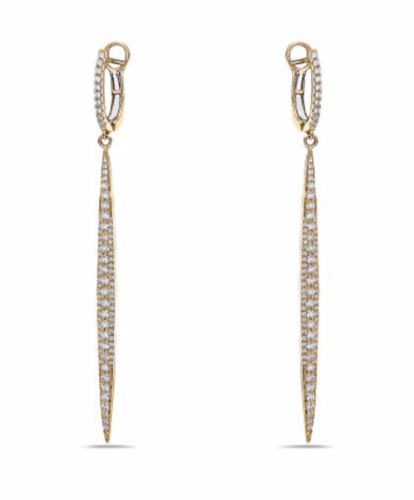 Diamond Stiletto Dangle Earrings