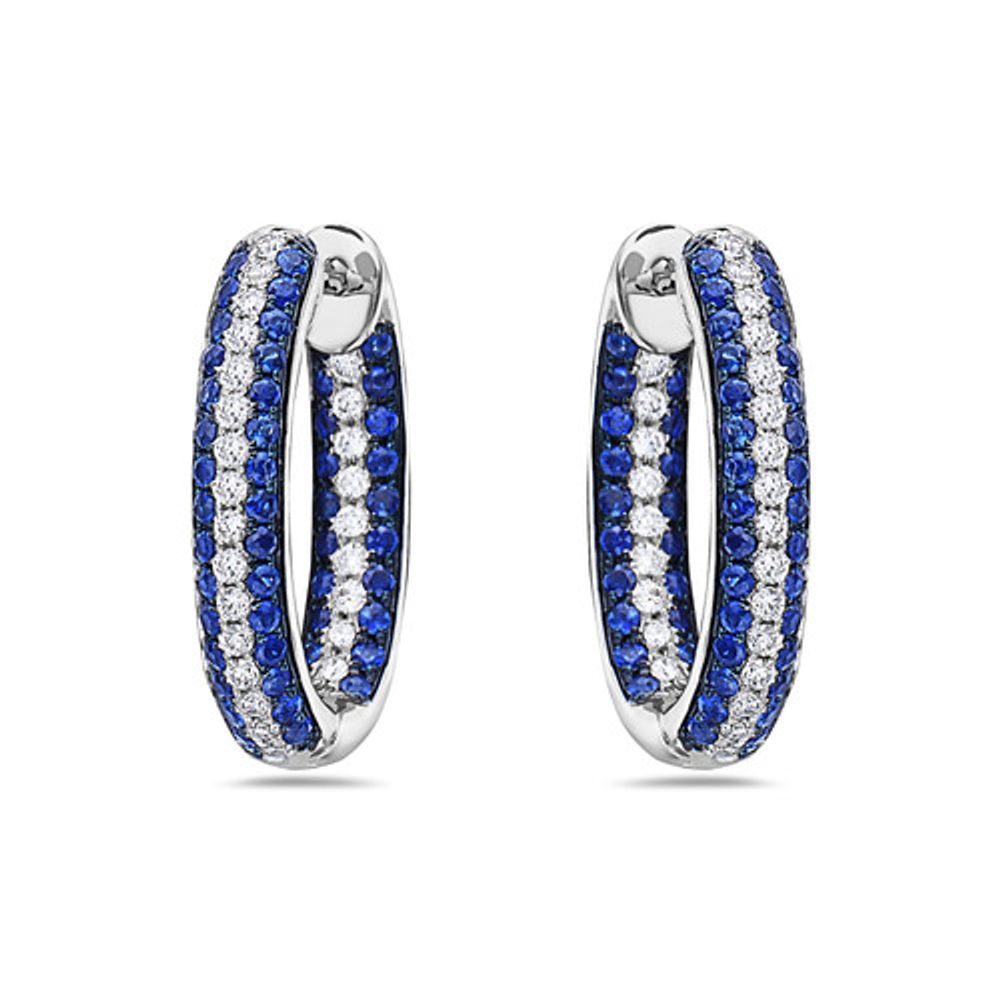 Sapphire Diamond Huggie Earrings