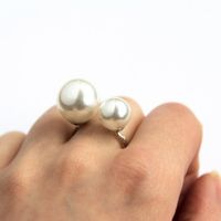 Double Pearl Orbit Ring