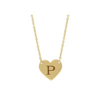 Yellow Gold Heart Engraveable Necklace