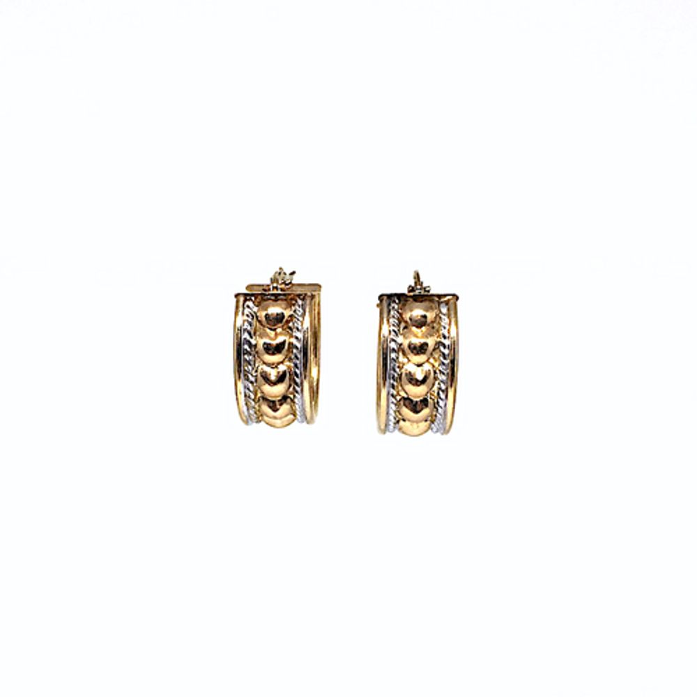 Gold hoop edged earrings