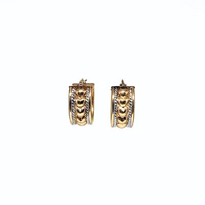Gold hoop edged earrings