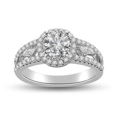 Split Band Diamond Engagement Ring