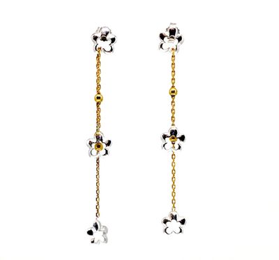 Gold dangle floral earrings