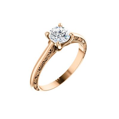 Rose Gold Solitaire Engagement Ring Setting