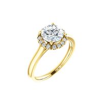Round Halo Diamond Engagement Ring Setting