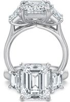Desiree Three Stone Emerald Engagement Ring