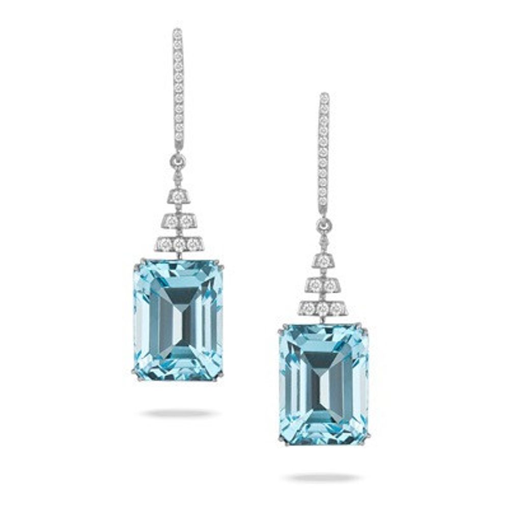  Blue topaz diamond earrings 