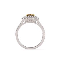 Brown Diamond Halo Engagement Ring