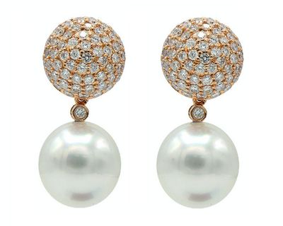 South Sea Pearl Diamond Earrings