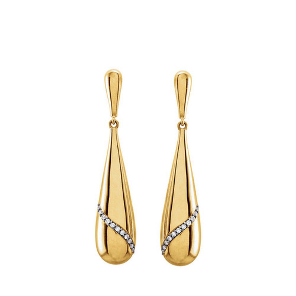 Gold Diamond Teardrop Earrings
