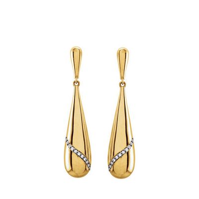 Gold Diamond Teardrop Earrings