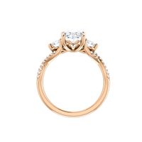 Oval three stone infinity engagement ring