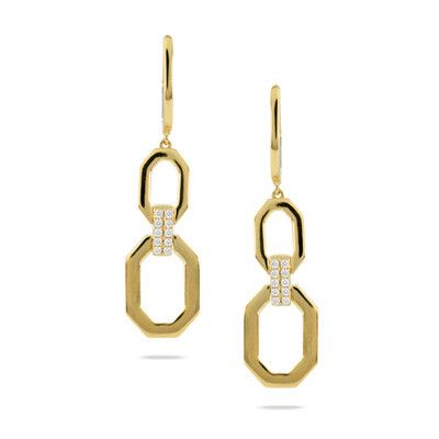 Gold Diamond Anchor Earrings