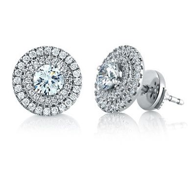 Halo Diamond Stud Earrings 2.00 cttw