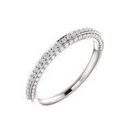 Diamond Three Sided Wedding Ring