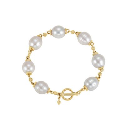 Pearl Gold Toggle Bracelet