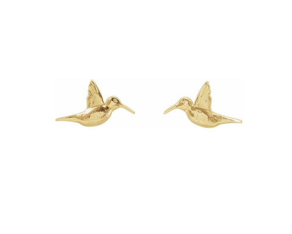 Hummingbird gold earrings