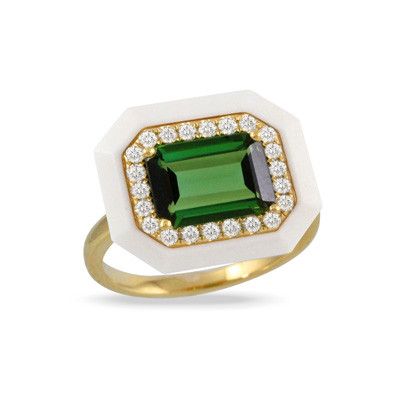 Green Tourmaline Agate Ring