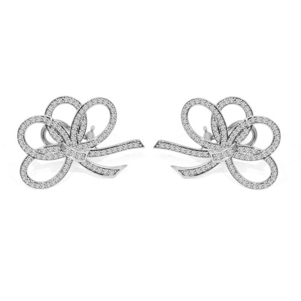Diamond Ribbon Earrings