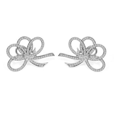 Diamond Ribbon Earrings