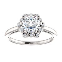 Floral Inspired Diamond Engagement Ring Setting