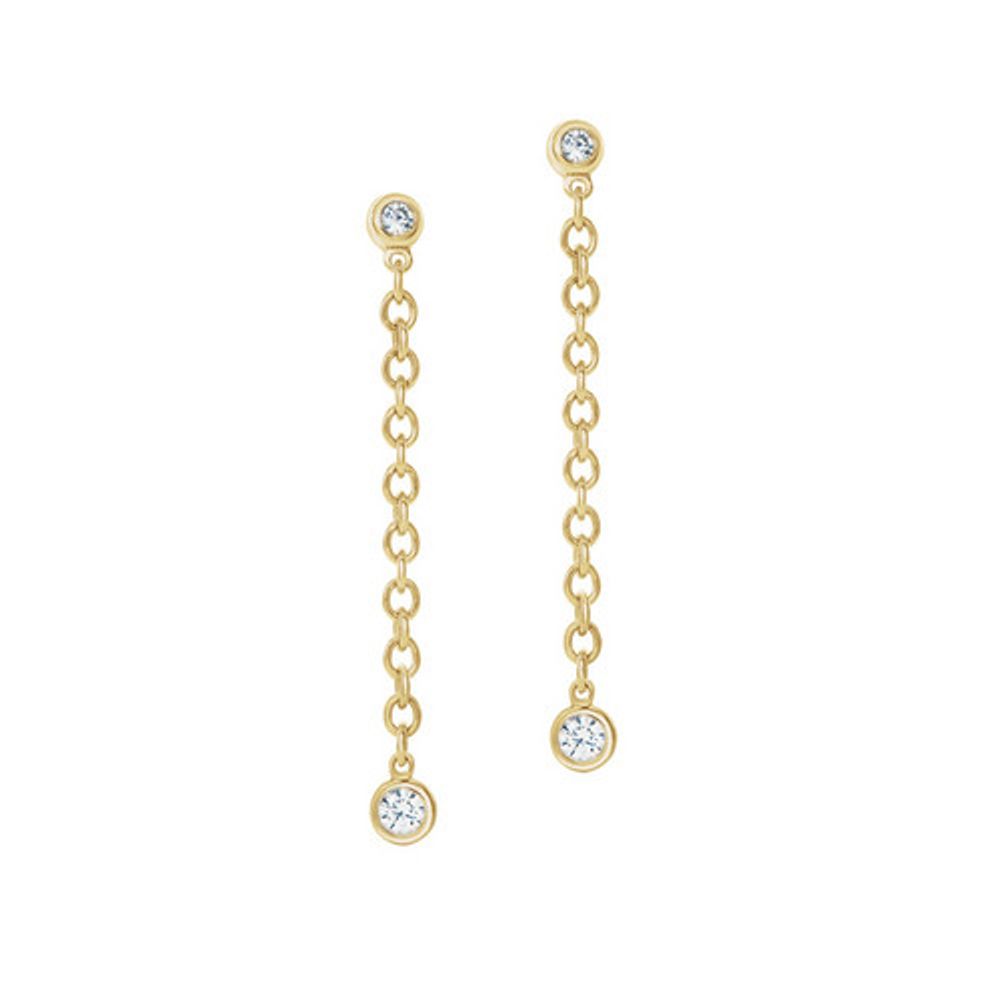 Diamond link dangle earrings