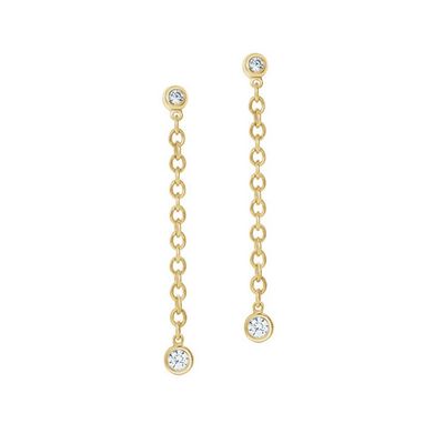 Diamond link dangle earrings