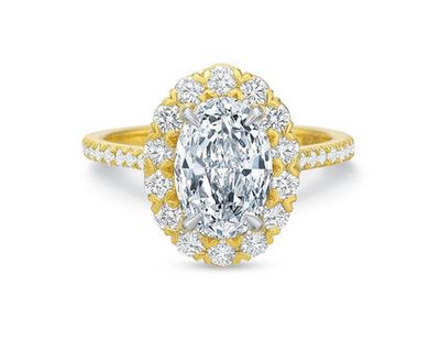 Oval Blossom Halo Engagement Ring