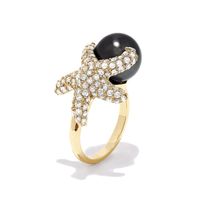 Pearl Diamond Starfish Ring