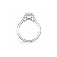 Princess Cut Halo Engagement Ring Setting