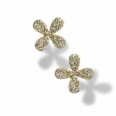 Diamond Floral Earrings 