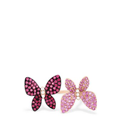 Duo butterfly rose gold ring