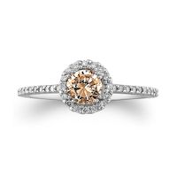 Brown Diamond Halo Engagement Ring