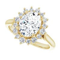 Oval Halo Engagement Ring Setting