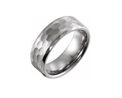 Tungsten Faceted Wedding Band