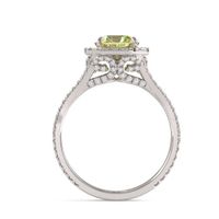 Cushion Yellow Diamond Split Shank Engagement Ring