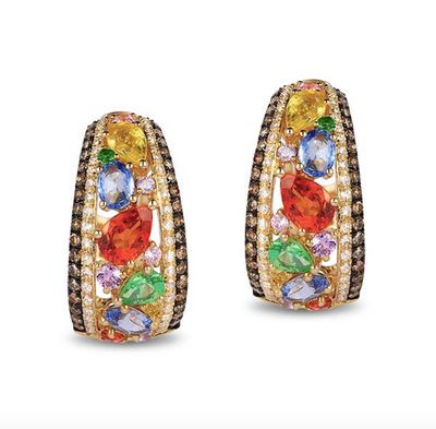 Multi Gemstone Diamond Earrings