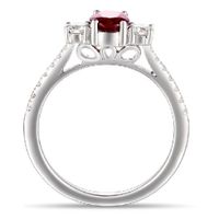 Ruby three stone diamond ring