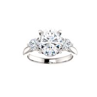 Oval Diamond Three Stone Engagement Ring Setting